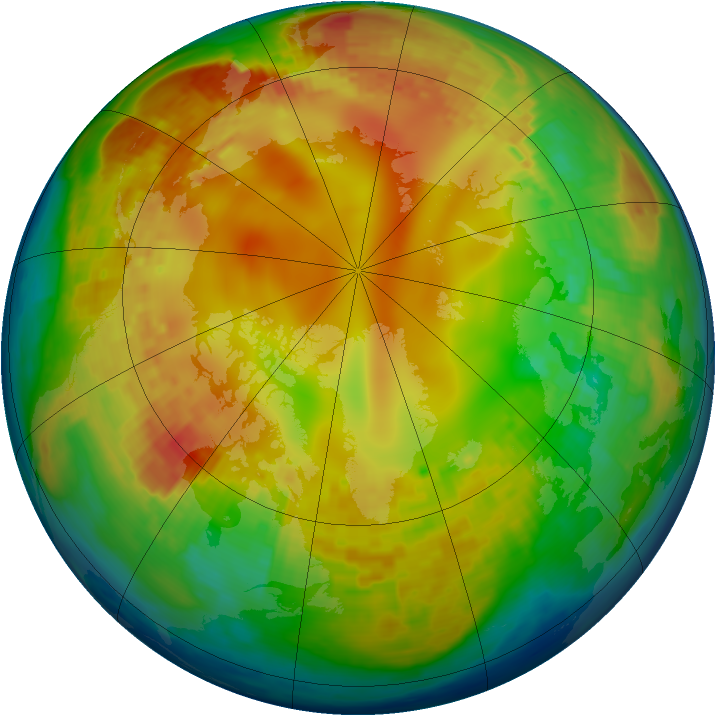 Arctic ozone map for 03 February 2004